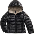 Blauer Winter Down Jacket with Hood, Black, Front Zip, Short Jacket for Girls