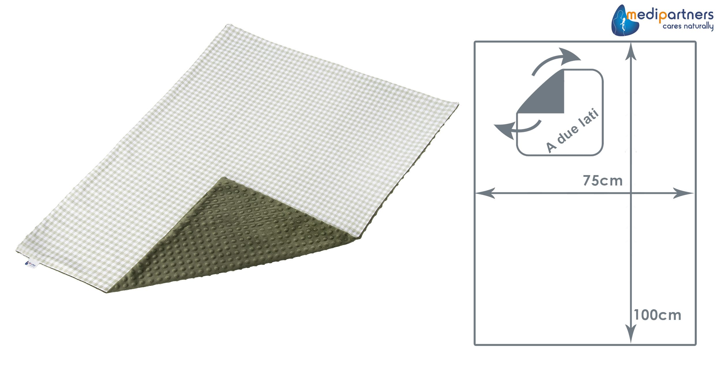 Plaid caldo per culle e passegini in puro cotone ipoallergenico 100% cotone