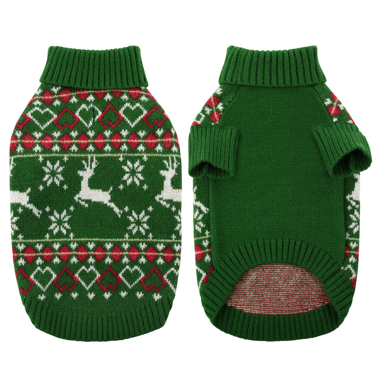 KONVINIT Maglioncino Natale Pullover Maglieria Cane maglione natale cane con Motivi Natalizi per Cani di Piccola,per Cuccioli di Taglia Medio Piccola
