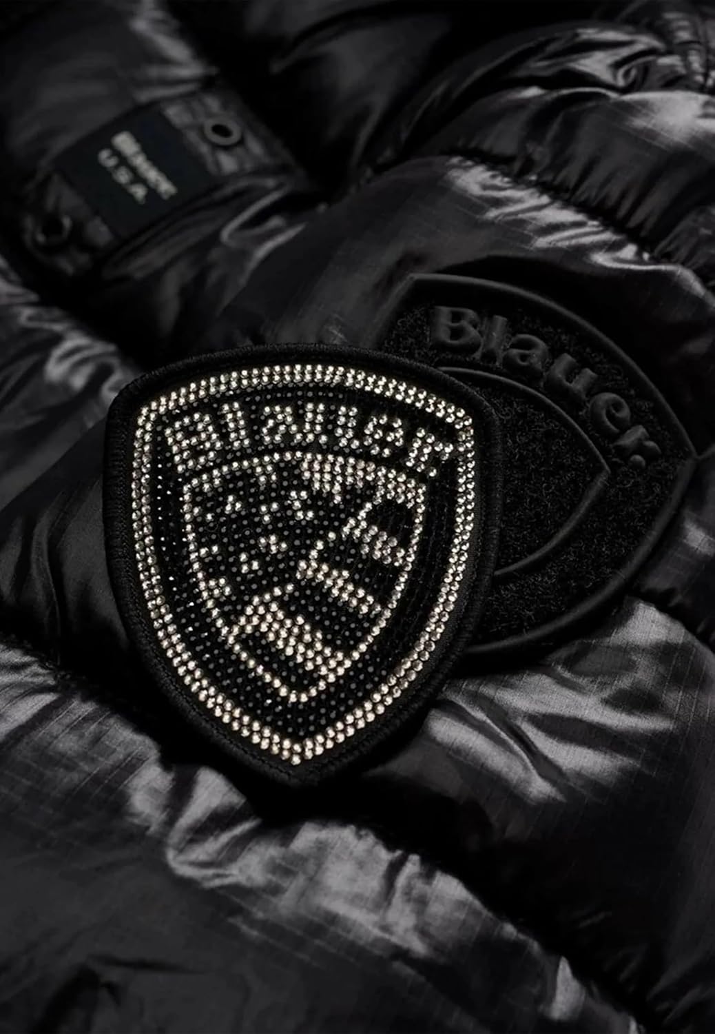 Blauer Winter Down Jacket with Hood, Black, Front Zip, Short Jacket for Girls