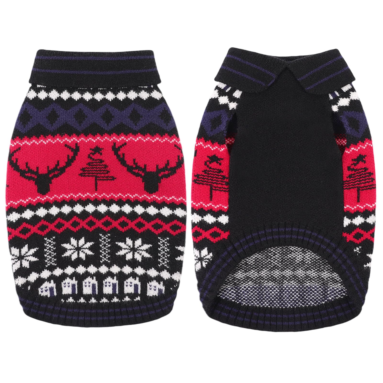 KONVINIT Maglioncino Natale Pullover Maglieria Cane maglione natale cane con Motivi Natalizi per Cani di Piccola,per Cuccioli di Taglia Medio Piccola
